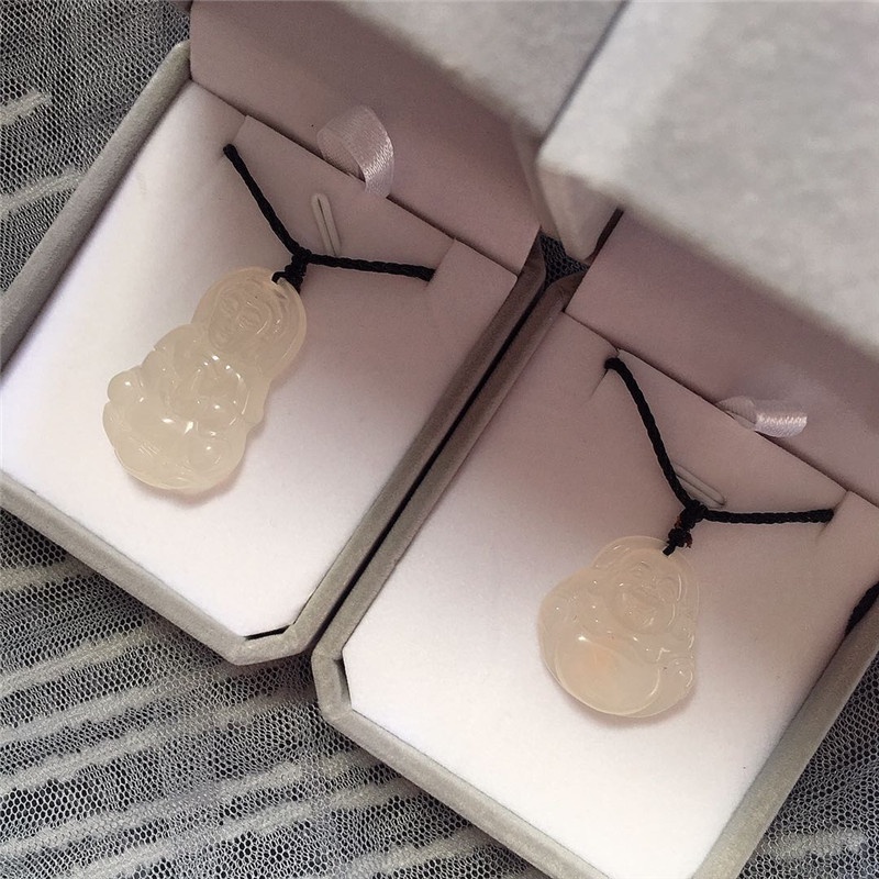 [Hàng Mới] Dây Chuyền Mặt Đá Mã Não Trắng Cho Cặp Đôi