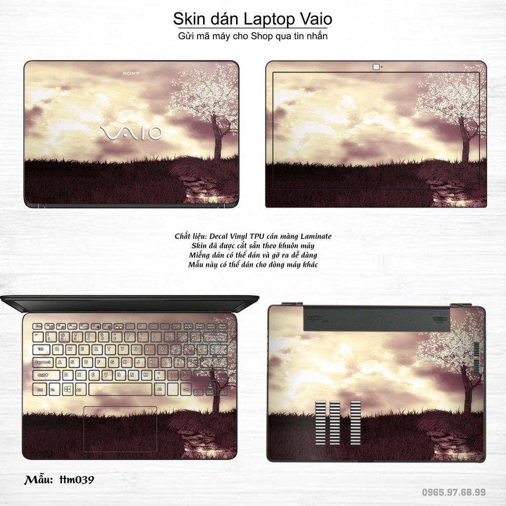 Skin dán Laptop Sony Vaio in hình Tranh thủy mặc nhiều mẫu 2 (inbox mã máy cho Shop)