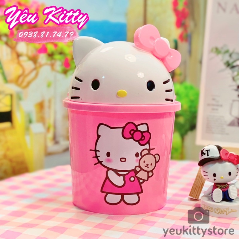 THÙNG RÁC ĐỂ BÀN HELLO KITTY