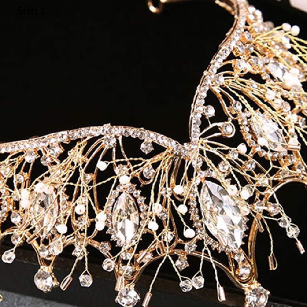 Sun1 &gt; Vương Miện Cô Dâu Đính Đá Quý Nhân Tạo Phong Cách Baroque Thời Trang