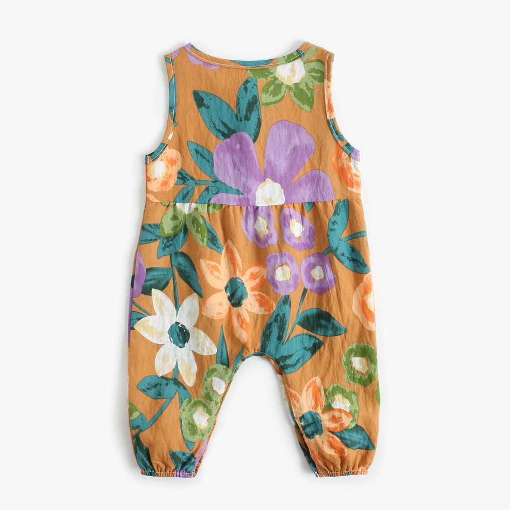 Bộ Đồ Liền Thân Sanlutoz In Hoa Màu Vàng Dành Cho Bé Sơ Sinh