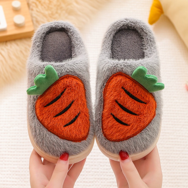 Dép Bông Đi Trong Nhà Cho Bé Siêu Ấm Chống Trơn Trượt Hình Trái Cây
