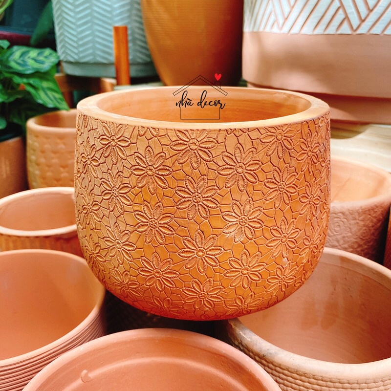 Chậu trồng cây chậu đất nung hoa cúc nhỏ size 16x13cm trồng cây cảnh ship 1h lỗi 1 đổi 1