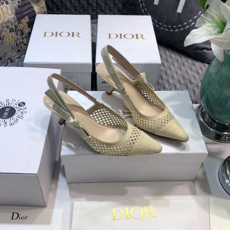 Cao gót lưới lót da bê cao cấp hàng thiết kế DIOR 2021CD 6.5cm