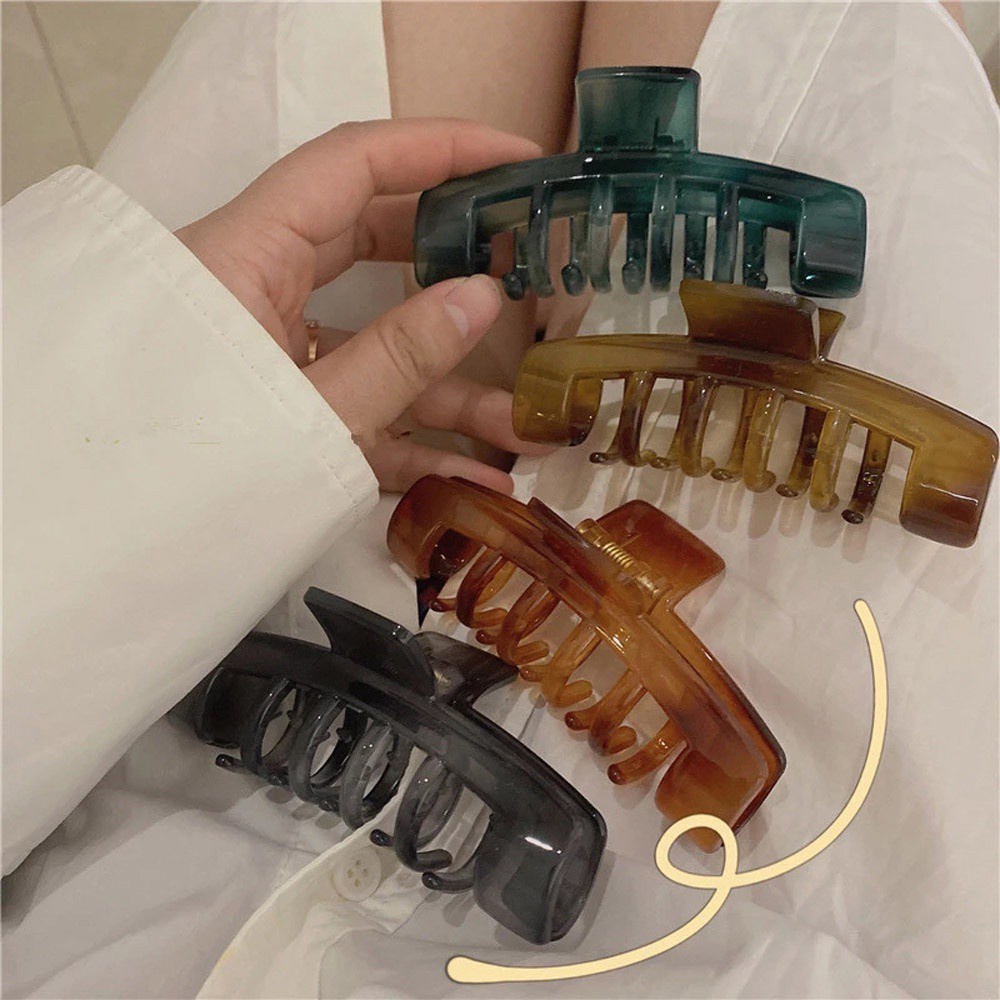 Kẹp Tóc Nhựa Trong Suốt Cỡ Lớn Nhiều Màu Thời Trang Cho Nữ