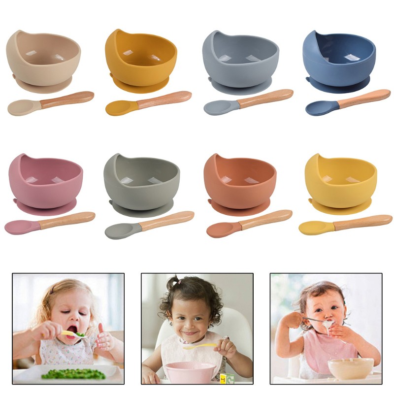 Bộ 2 Tô Silicone Chống Thấm Nước Cho Bé