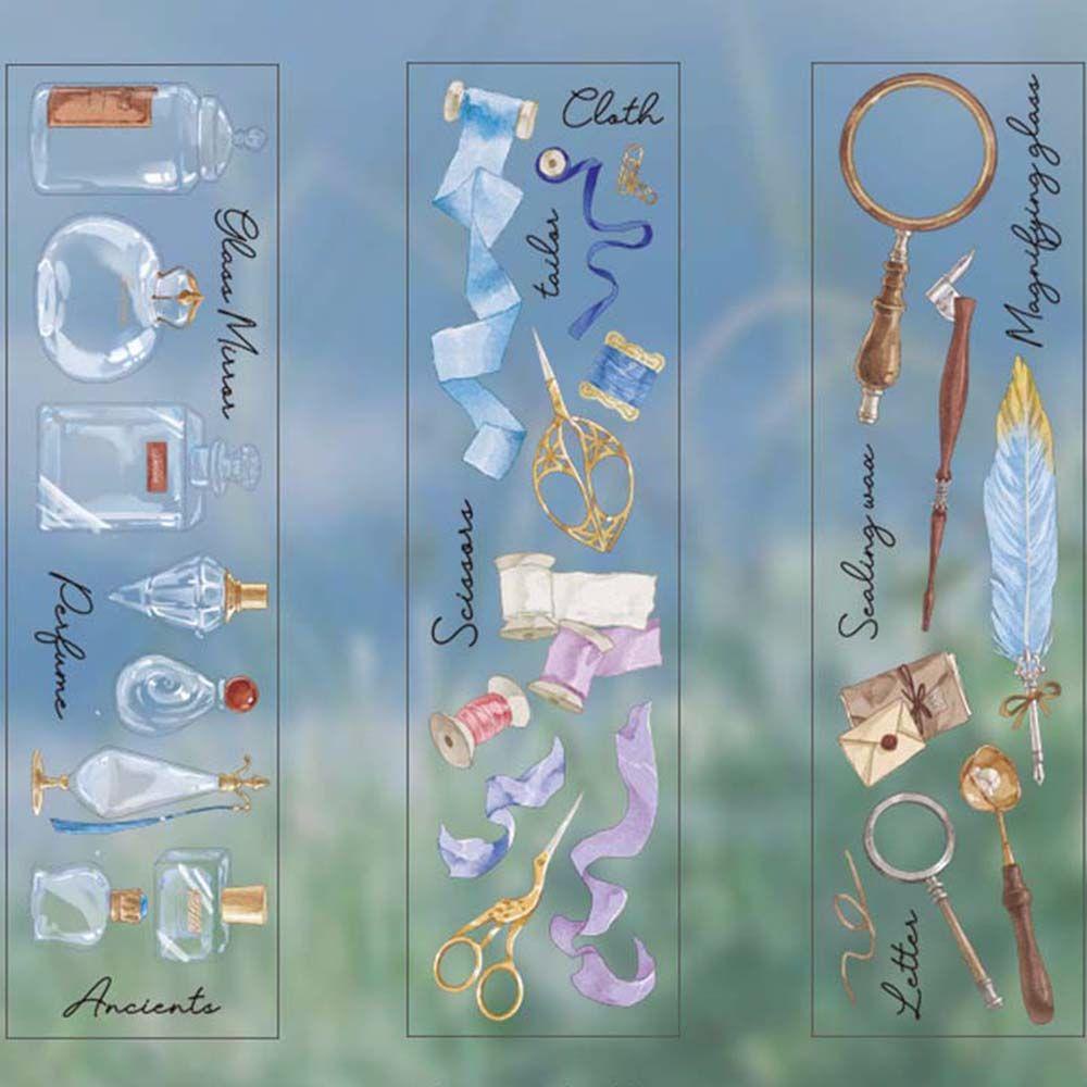 Sticker Dán Trang Trí Album Ảnh DIY Hình Hoa Lá Bướm Phong Cách Vintage