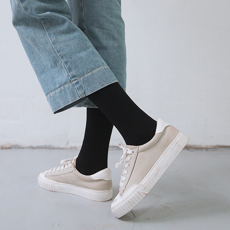 [RẺ VÔ ĐỊCH] Combo 5 đôi Tất Vớ Cao Cổ Thể Thao Nam Nữ Unisex Trắng Đen Siêu Co Giãn Cao Cấp