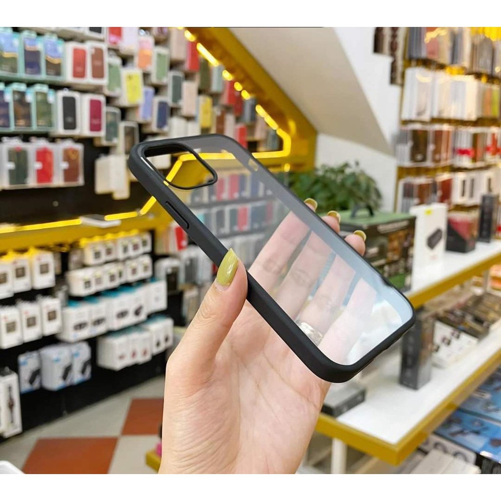 (Mẫu Mới) Ốp lưng LikGus chống sốc meka trong viền mầu iPhone 12 mini 12 / 12 Pro/ 12 Pro Max/ 11 trong veo không ố màu