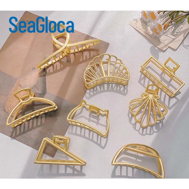 Kẹp tóc Seagloca kim loại kiểu răng cá mập hợp thời trang cho nữ