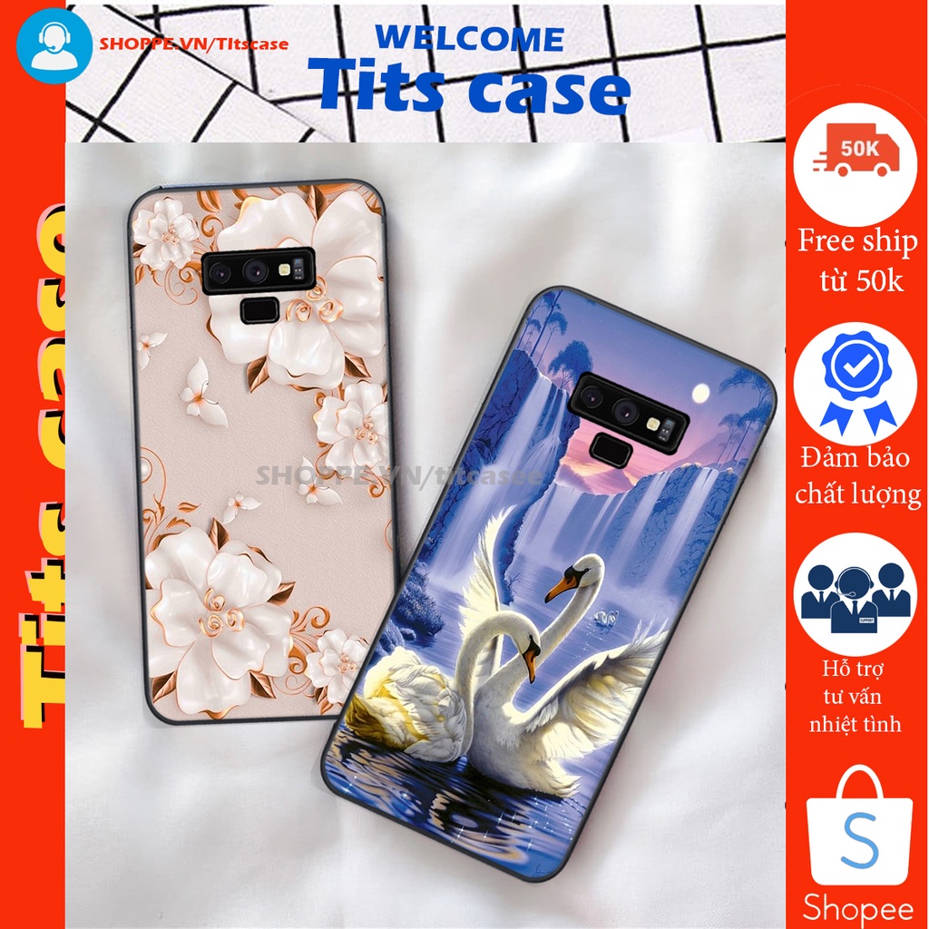 Ốp lưng Samsung Galaxy NOTE 9 in hình thiên nga,hoa may mắn, đặc sắc ĐỘC - LẠ - BỀN