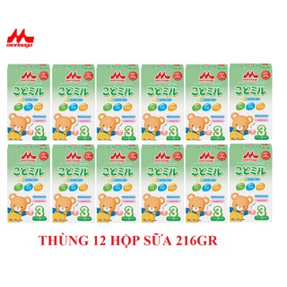 Thùng 12 hộp sữa Morinaga số 3 hương Vani 216gr