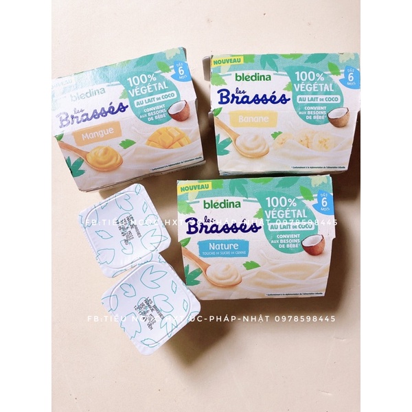 Sữa chua dừa Bledina Brasses cho bé dị ứng đạm sữa bò 6m+