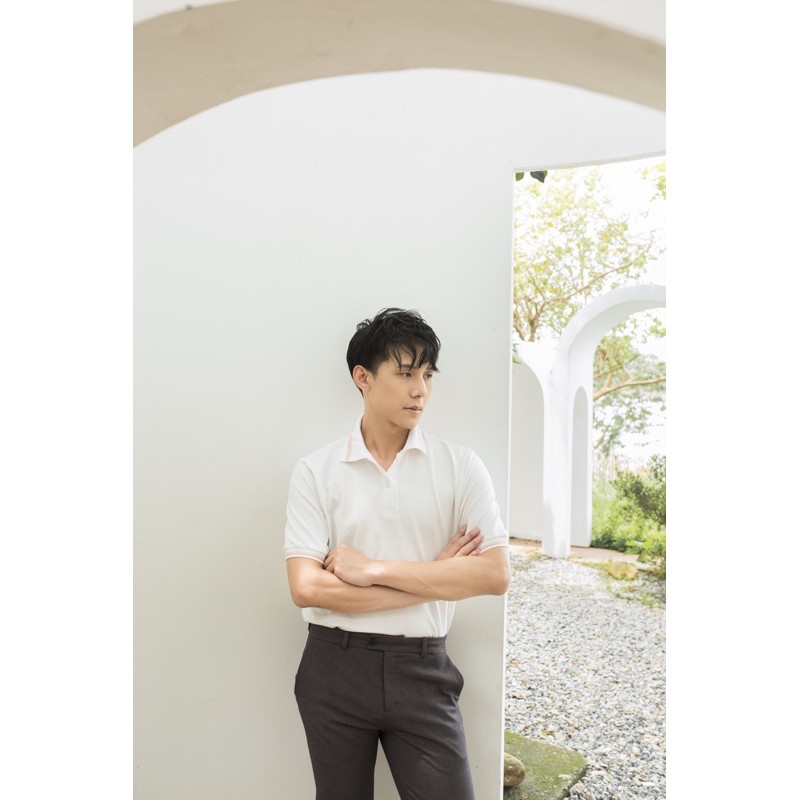 Áo Polo nam CoupleLADESIGN ⚡FREESHIP⚡ Polo trắng cộc tay Aidan Polo Shirt cổ đức Style Hàn Quốc năng động đi làm đi tiệc