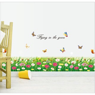 Decal dán chân tường - hoa cúc sắc màu bảng lớn 03-K5