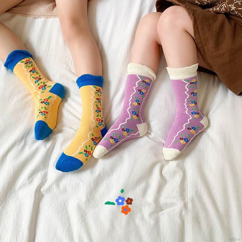 Vớ cotton thêu họa tiết phong cách Hàn Quốc dễ thương cho bé