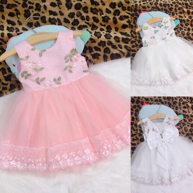 [HÌNH THẬT]Đầm công chúa hoa lá, đầm bé gái 7-30kg