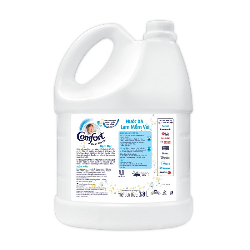 Nước xả vải Comfort Cho Da Nhạy Cảm chai 3.8L