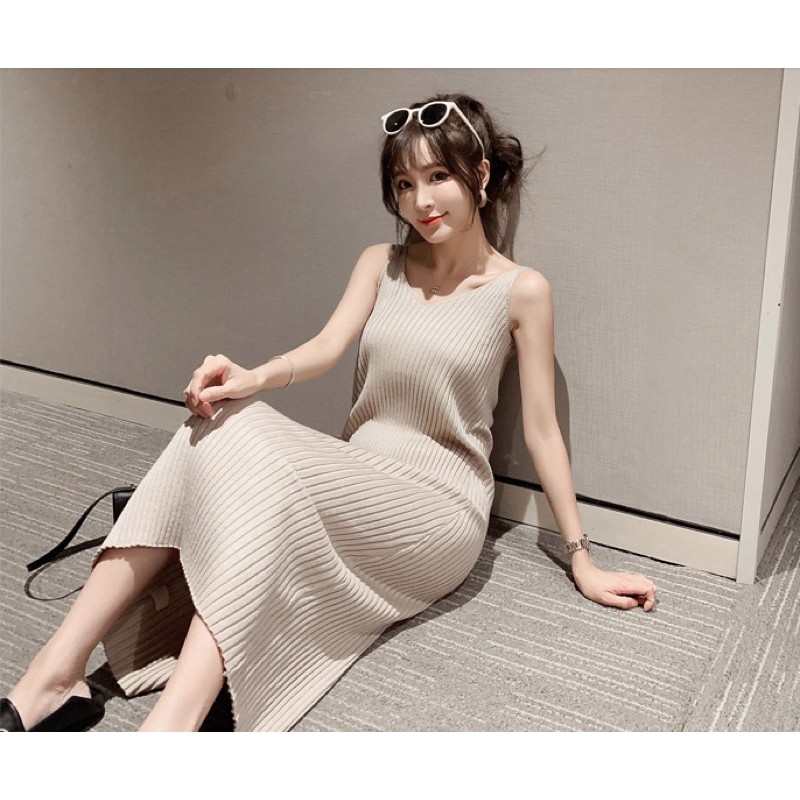 váy len tăm đũa Quảng Châu chất xịn, váy len dáng dài | BigBuy360 - bigbuy360.vn