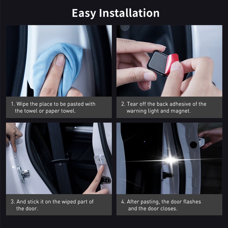 Đèn Cảnh Báo ô tô Baseus 6 Bóng led an toàn khi mở cửa xe SET 2 chiếc cho xe hơi oto