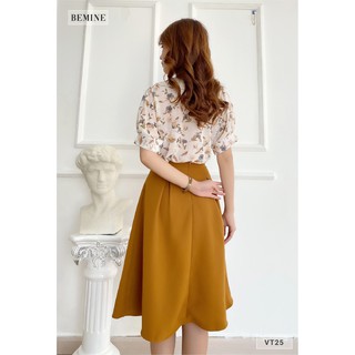 Váy xòe đính nút dọc BEMINE VT25NAU