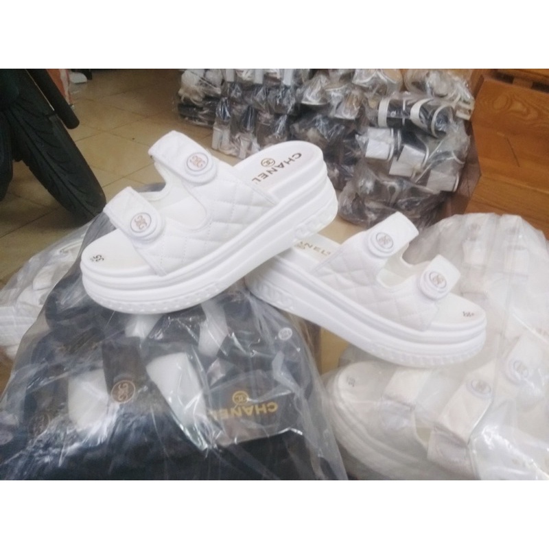 Dép nữ đế cao gg 7p 2 quai ngang siêu nhẹ rẻ đẹp thời trang