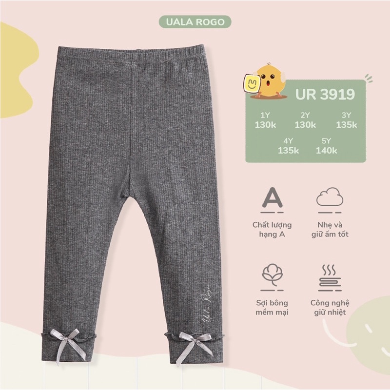 Quần Legging Cotton Tăm Cho Bé Gái UalaRogo