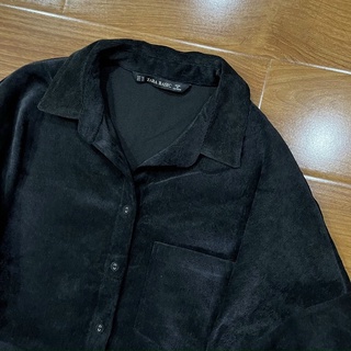 Áo Sơ Mi Đen ZARA BASIC - Size L (V78-N140-D77) - 3872