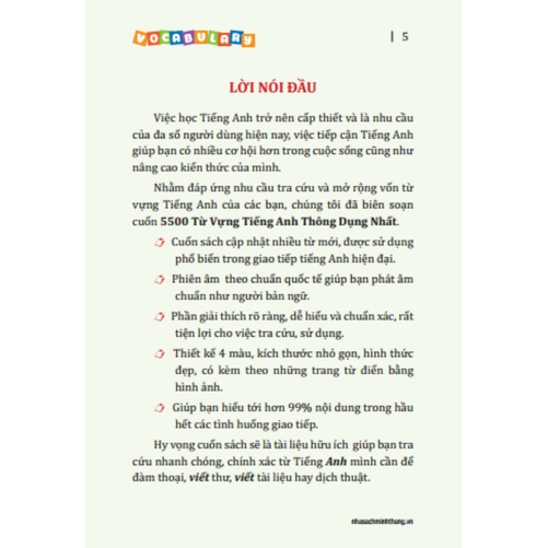 Sách - 5500 từ vựng tiếng Anh thông dụng nhất  - tái bản