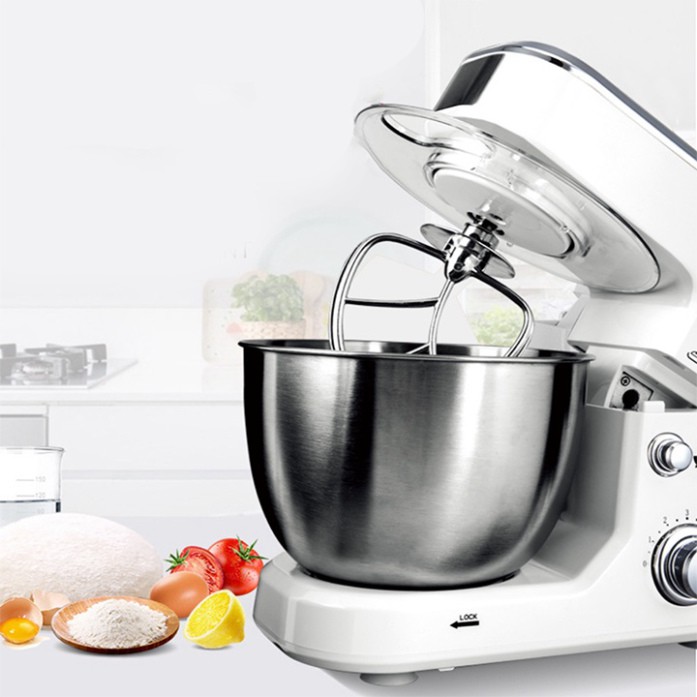 Máy nhồi bột đánh trứng trộn bột làm bánh nhà bếp 4 lít SOKANY SC-209 với 6 cấp độ xoay, tô trộn Inox