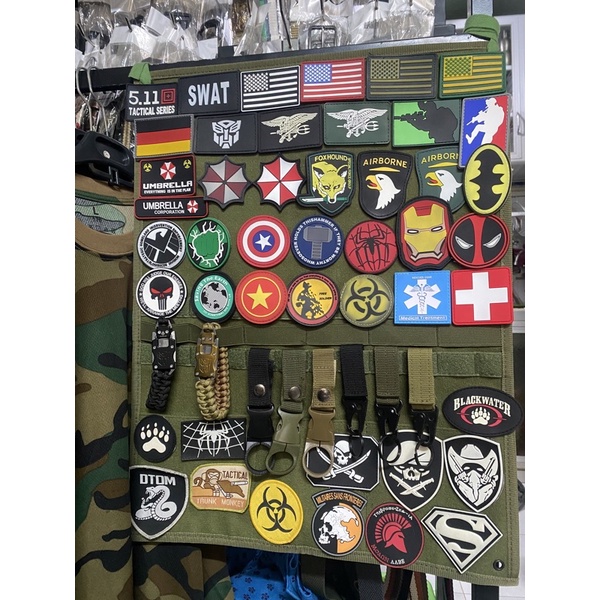 Tấm dán patch velro nhựa trang trí balo  511, áo khoát có mặt bông Cờ Mỹ, y tế, umbrella, Transformer, US Seals