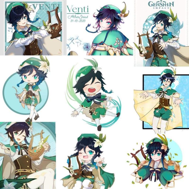 10-60 hình dán Stickers Venti Genshin Impact decal