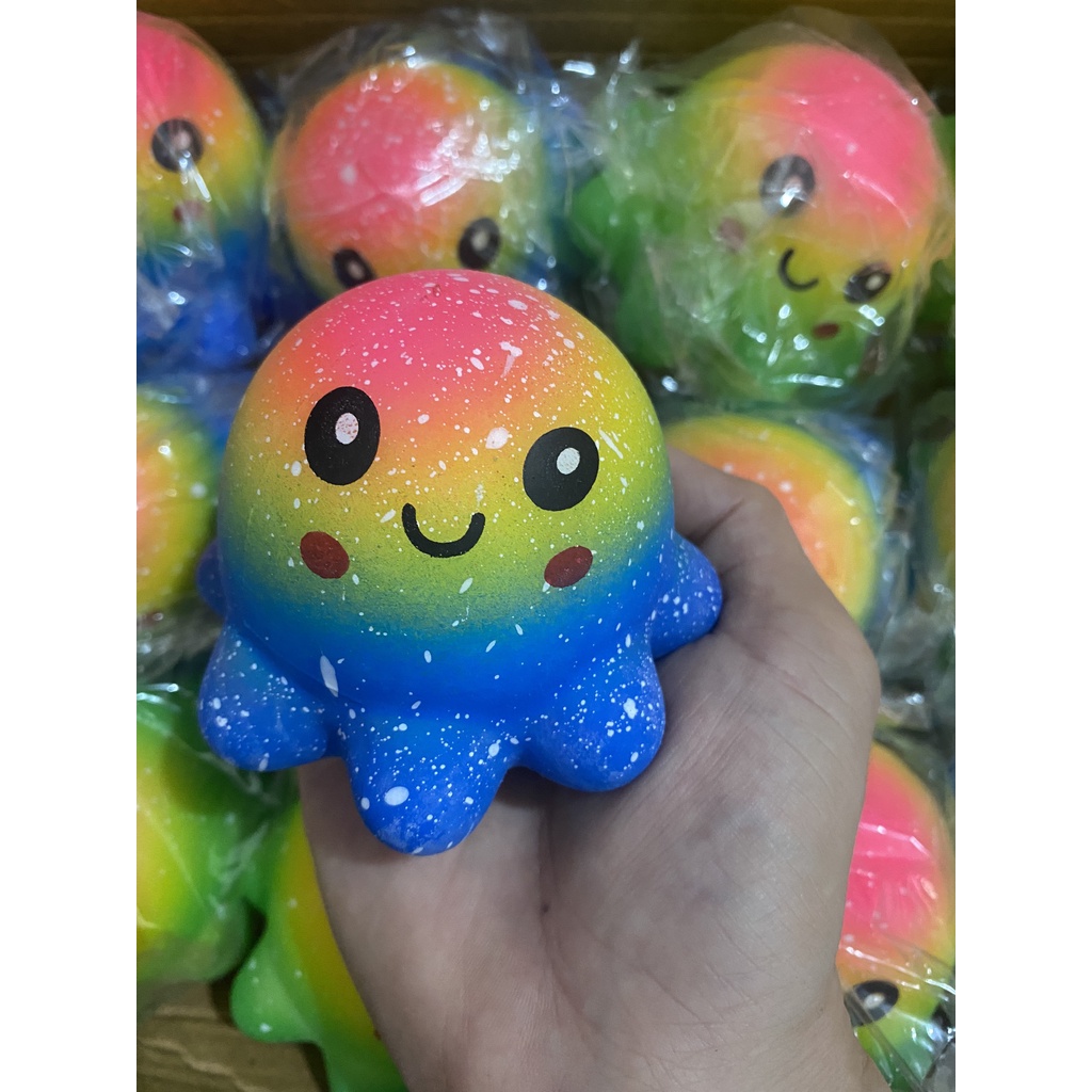 Squishy hình bạch tuộc 6 chân đồ chơi bóp tay giải nén mềm mịn dễ thương chân thực giảm stress co dãn đàn hồi ngộ nghĩnh