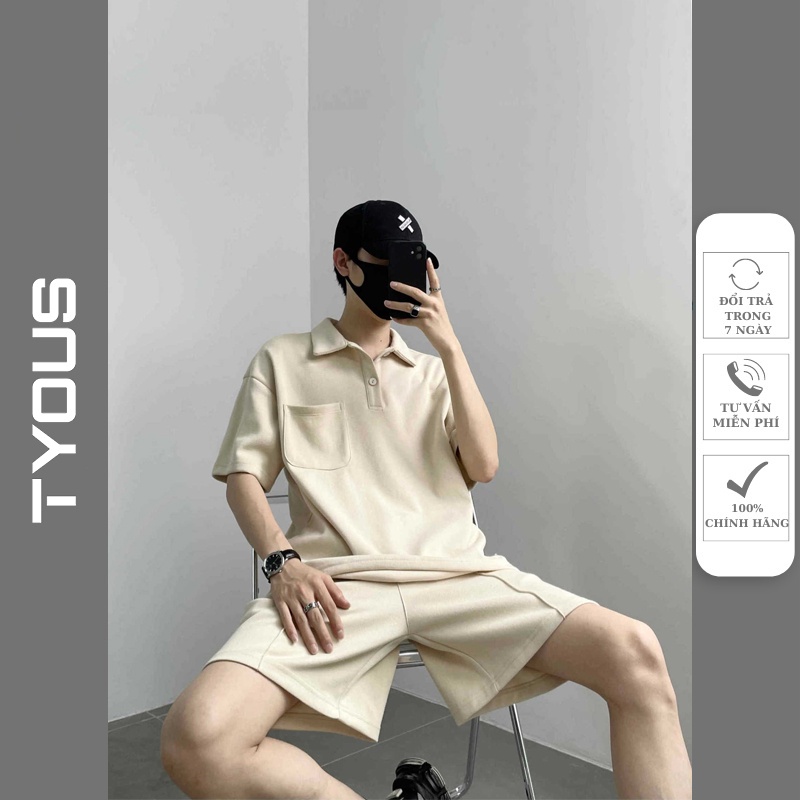 Bộ polo nam unisex Tiêu Chuẩn TYOUS set đồ nam nữ phong cách Hàn Quốc