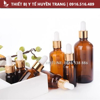 Chai Tinh Dầu Thủy Tinh Bóp Giọt Khoen Vàng 5ml/10ml Hủ Chiết Mỹ Phẩm