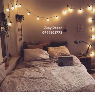 [PIN / ĐIỆN] Dây Đèn Ping Pong Light To 4cm / 5cm 20 bóng Xài Pin trang trí lều cắm trại, dã ngoại, tiệc cưới, sự kiện