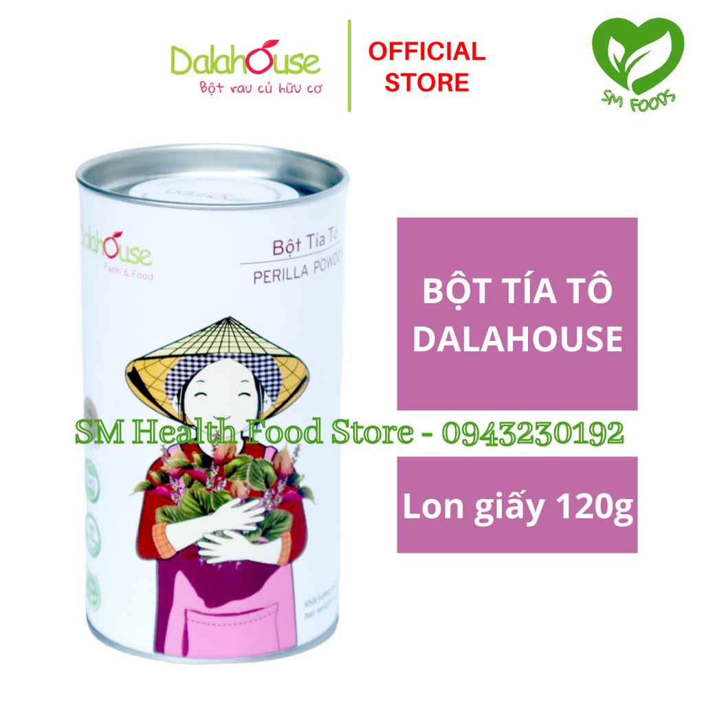 Bột Tía Tô Hữu Cơ Sấy Lạnh Dalahouse 120g - Bột Lá Tía Tô Nguyên Chất