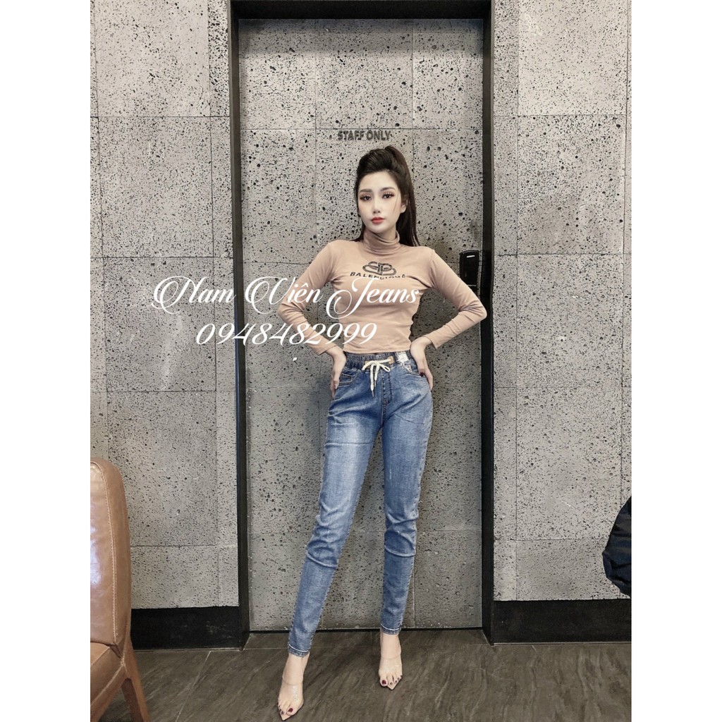 Quần Jeans Nữ Cạp Chun 3061 Cạp Cao [ Ảnh Thật ] | BigBuy360 - bigbuy360.vn