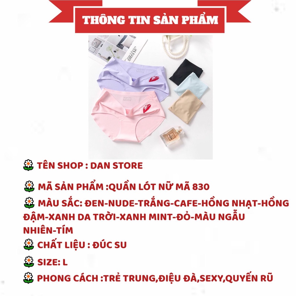 Quần Lót Nữ - Quần Lót Nữ Đúc Su thun lạnh cao cấp in hình môi DAN STORE MÃ 830