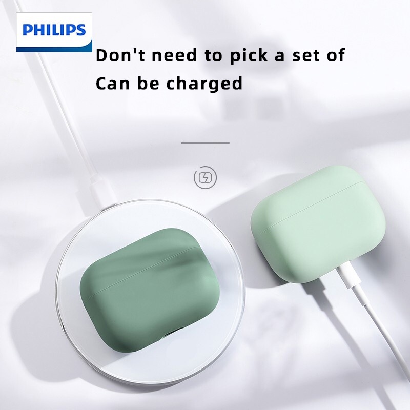 Vỏ Bảo Vệ Hộp Sạc Tai Nghe Bluetooth Không Dây Bằng Silicon Chống Rơi Philips Airpods Pro3 / 2 / 1