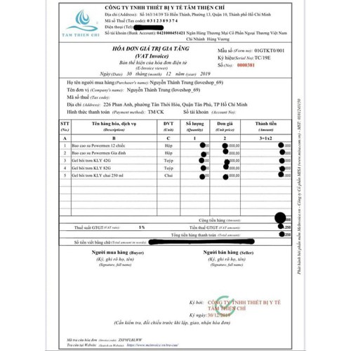 Túi 5g Gel bôi trơn gốc nước KLY TTC