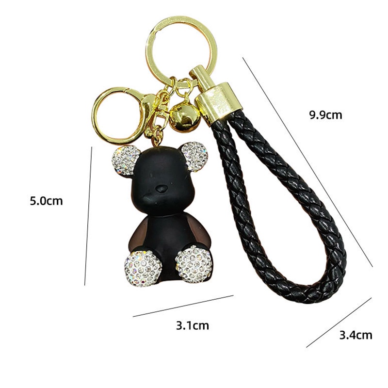 Móc Khóa Hình Gấu Đính Đá Dễ Thương