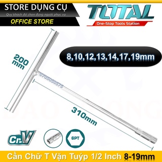 8-19mm tuýp chữ t đủ số tay vặn khẩu chữ t vặn đai ốc e cu lục giác total thép cr-v mạ crom thtsw0806