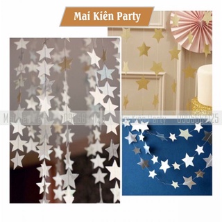 Dây Trang Trí Hình Tim, Sao  Bằng Giấy Ép Kim Phụ Kiện Trang Trí Tiệc Sinh Nhật Mai Kiên Party