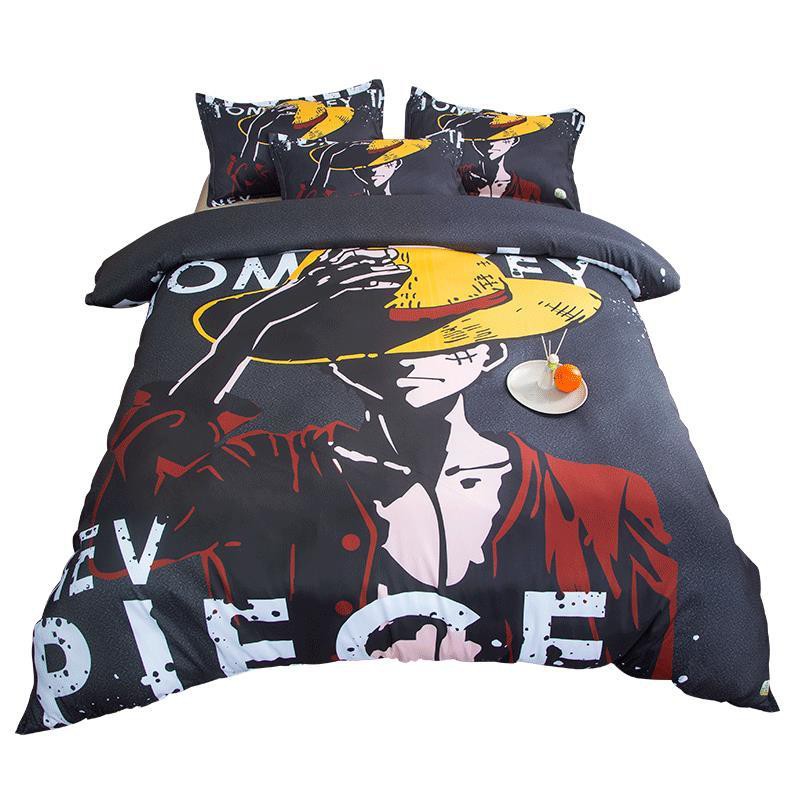 ❂Anime One Piece Bedding Phòng ngủ tập thể 4 mảnh dành cho sinh viên Giường đơn 1,2m ba Hai chiều