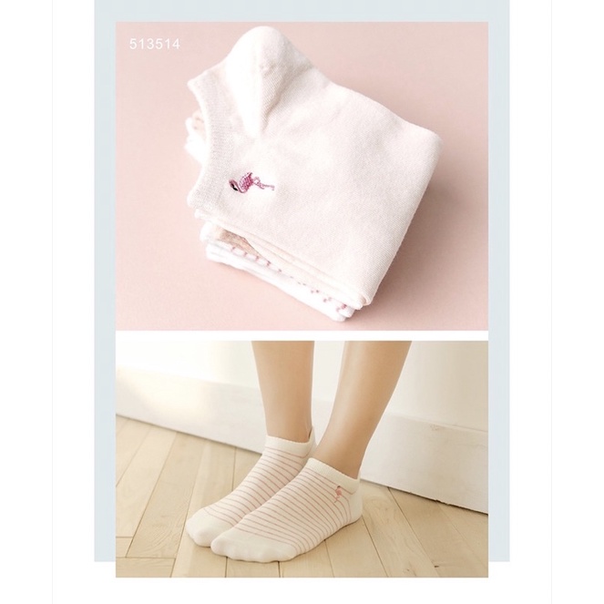 Set 4 đôi tất nữ Caramella hoạ tiết dễ thương phong cách Hàn Quốc tặng kèm hộp hoặc túi zip