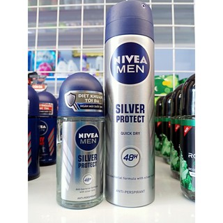 Combo 1 xịt khử mùi nivea men 150ml+ 1 lăn khử mùi nivea men phân tử bạc 50ml