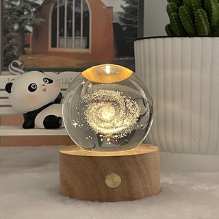 Galaxy đèn ngủ quả cầu pha lê dạ quang sáng tạo trang trí phòng ngủ