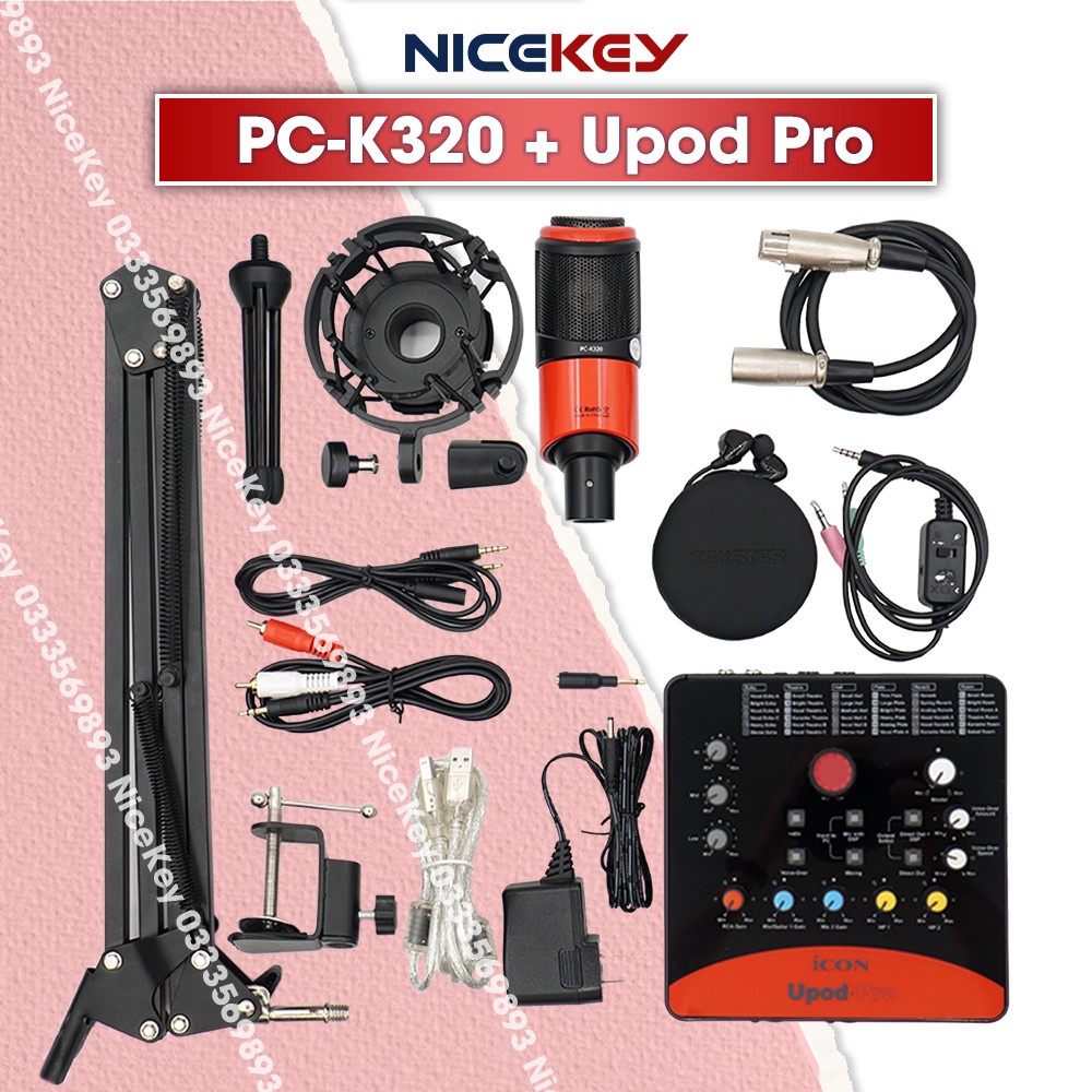 Combo Livestream Thu Âm TAKSTAR Mic PC K320, Soundcard Icon Upod Pro, Tai Nghe TS2260 [BH 1 NĂM]