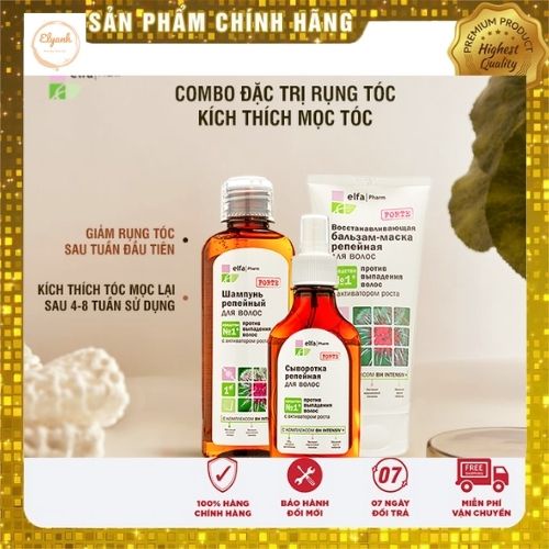 Bộ dầu gội chống rụng tóc và kích thích mọc tóc Elfa Pharm Ba Lan dầu gội , dầu xả , serum có nguồn gốc từ thiên nhiên